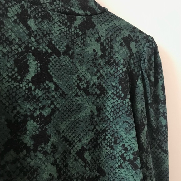 Ann Taylor - Green Velvety snakeskin pattern top - M - Picture 7 of 8